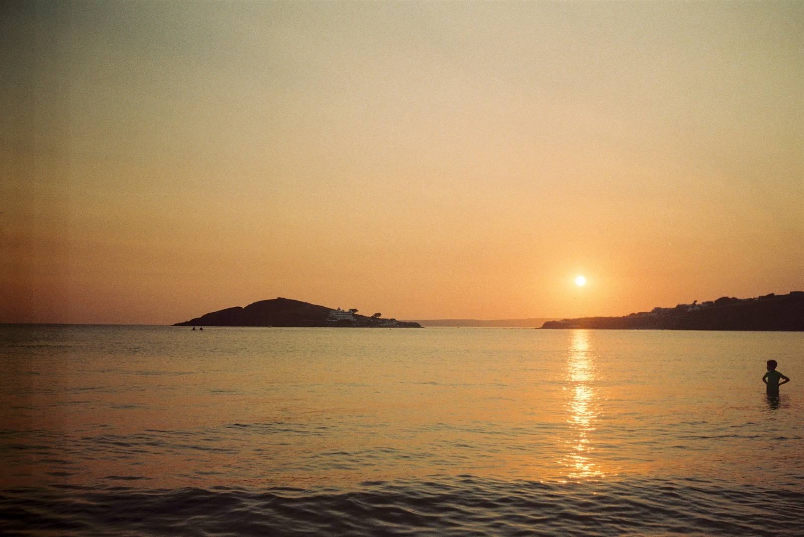 Dawn light on the water at Bigbury-on-Sea, looking towards Burgh Island
